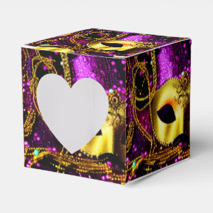 Ballotins Coeur élégant en masque or