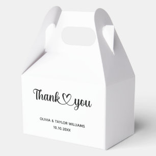 Ballotins Coeur minimaliste en Merci noir et blanc