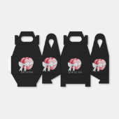 Ballotins coeur rouge attaché avec ruban blanc pour mariage (Déplié)