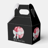 Ballotins coeur rouge attaché avec ruban blanc pour mariage (Verso)