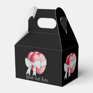 Ballotins coeur rouge attaché avec ruban blanc pour mariage