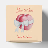 Ballotins coeur rouge attaché avec ruban blanc pour mariage (Haut)