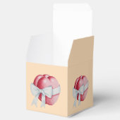 Ballotins coeur rouge attaché avec ruban blanc pour mariage (Ouvert)