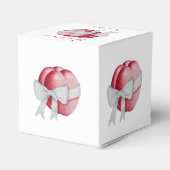 Ballotins coeur rouge attaché avec ruban blanc pour mariage (Arrière)