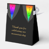 Ballotins Coeurs Aglow avec Fierté Gay Wedding Favor Box (Arrière)