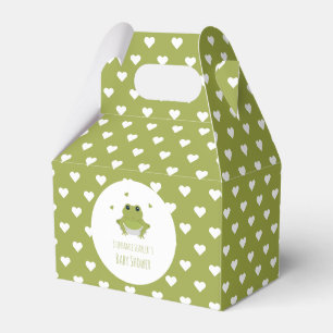 Ballotins Coeurs de grenouille verte Nom Baby shower