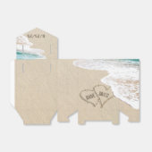 Ballotins Coeurs De Mariage De Plage Sur Le Sable (Déplié)