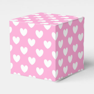 Ballotins Coeurs de polka blanc sur Cotton Candy rose