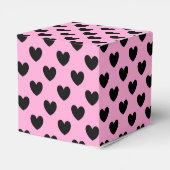 Ballotins Coeurs de polka noir sur coton bonbon rose (Arrière)