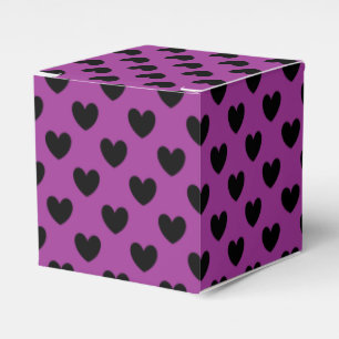 Ballotins Coeurs de polka noir sur violet