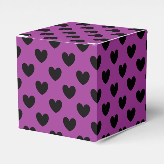 Ballotins Coeurs de polka noir sur violet (Verso)