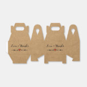 Ballotins Coeurs et flèches roses Amour et Merci rustiques (Déplié)