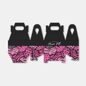 Ballotins Coeurs motifs d'animal rose Sweet 16 Favorbox (Déplié)