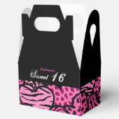 Ballotins Coeurs motifs d'animal rose Sweet 16 Favorbox (Ouvert)