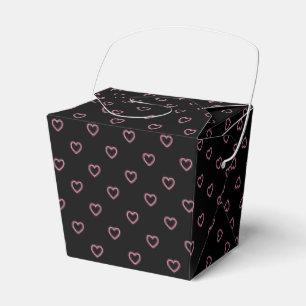 Ballotins Coeurs Noir Et Rose Polka Motif Ballotin