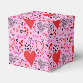 Ballotins Coeurs, Plaques en papier Motif rose XOXO (Arrière)