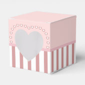 Ballotins Cœurs - Rose et blanc avec rayures Fenêtre en form (Verso)