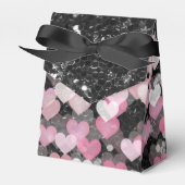 Ballotins Coeurs roses Parties scintillant Faux Noir Bow (Verso)