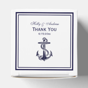 Ballotins Coffret de Faveur 2 TY Cadre Bleu Marine Ancre Nau