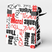 Ballotins Collage de mots multilingues Merci Rouge Noir (Arrière)