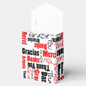 Ballotins Collage de mots multilingues Merci Rouge Noir (Ouvert)