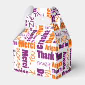 Ballotins Collage de mots multilingues Merci Violet Orange (Arrière)