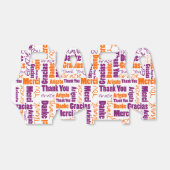 Ballotins Collage de mots multilingues Merci Violet Orange (Déplié)