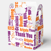 Ballotins Collage de mots multilingues Merci Violet Orange (Ouvert)