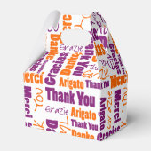 Ballotins Collage de mots multilingues Merci Violet Orange (Verso)