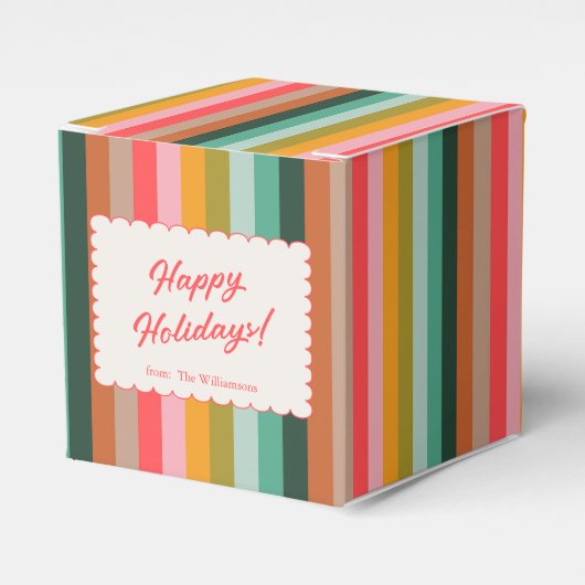 Ballotins Colorful Festive Stripe Modern Holiday Cookie (Verso)