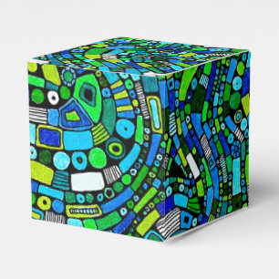 Ballotins Conception Abstraite Formes Vagues Bleu Vert