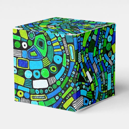 Ballotins Conception Abstraite Formes Vagues Bleu Vert (Verso)
