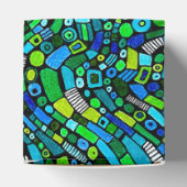 Ballotins Conception Abstraite Formes Vagues Bleu Vert (Haut)