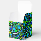 Ballotins Conception Abstraite Formes Vagues Bleu Vert (Ouvert)