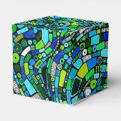 Ballotins Conception Abstraite Formes Vagues Bleu Vert (Arrière)