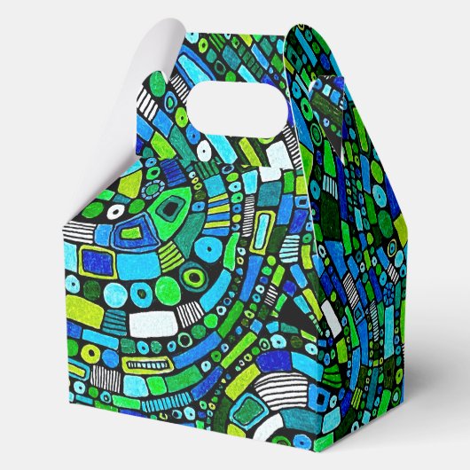 Ballotins Conception Abstraite Vagues Formes Bleu Vert (Recto)