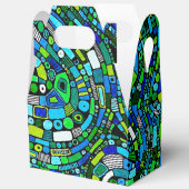Ballotins Conception Abstraite Vagues Formes Bleu Vert (Ouvrir)