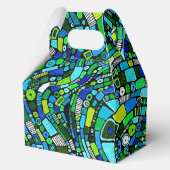Ballotins Conception Abstraite Vagues Formes Bleu Vert (Verso)