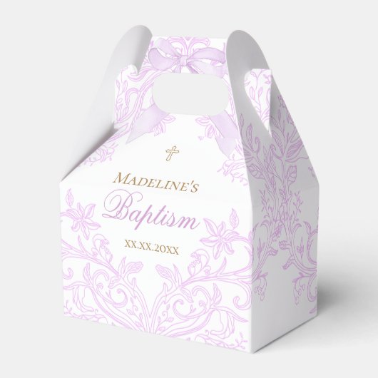 Ballotins conception aquarelle lilas | Baptême (Verso)