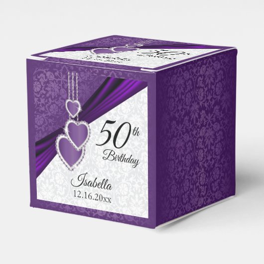Ballotins Conception de fête d'anniversaire florale violette (Verso)