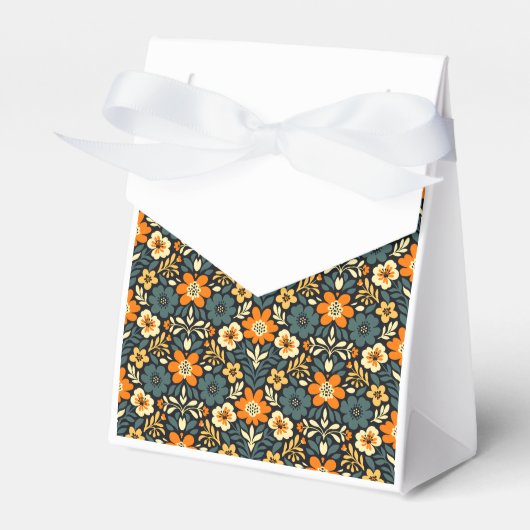 Ballotins Conception florale moderne sarcelle et orange (Verso)