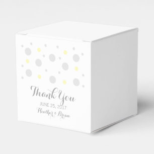 Ballotins Confetti gris Jaune mariage Favor Boxes