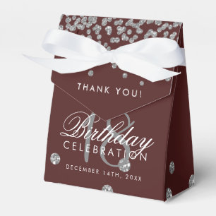 Ballotins Confettis Bourgogne d'argent d'anniversaire de