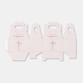 Ballotins Confirmation moderne rose pâle nom croisé floral (Déplié)