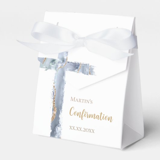 Ballotins Confirmation sainte croix d'agate bleu poussiéreux (Verso)