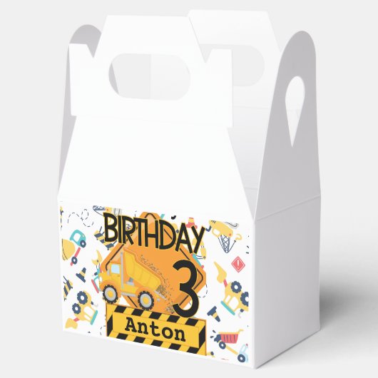 Ballotins Construction camions jaunes voiture 3e anniversair (Ouvert)