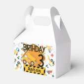 Ballotins Construction camions jaunes voiture 3e anniversair (Verso)