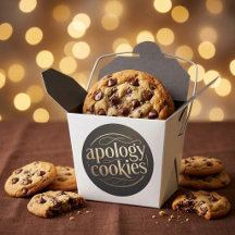 Cookies d'excuse dorés et bruns ludiques artistiqu