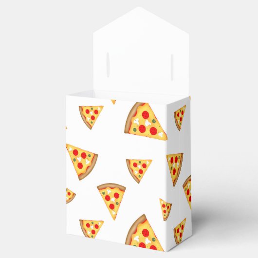 Ballotins Cool et fun pizza tranches motif Monogram blanc (Ouvert)