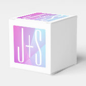 Ballotins Cool Géométrique rose et pourpre | Initiales de co (Verso)